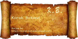 Korok Botond névjegykártya